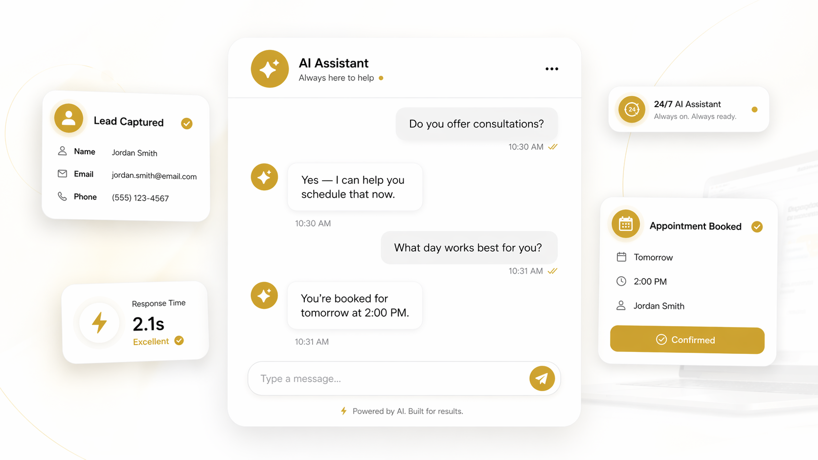 AI Chat Assistant capturing patient leads 24/7 for a medical practice