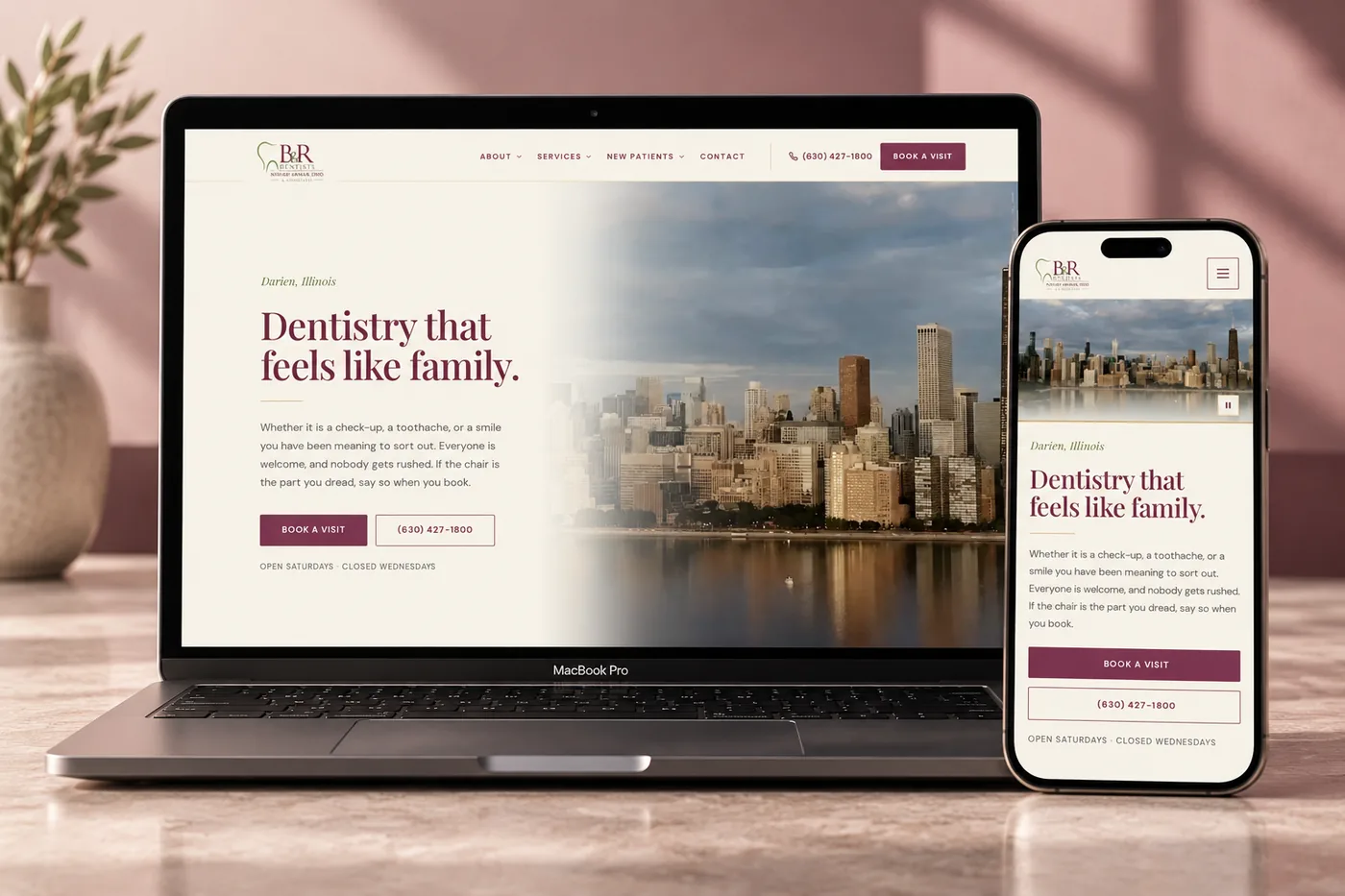 B&R Dentists website, built by Medi-Edge Marketing