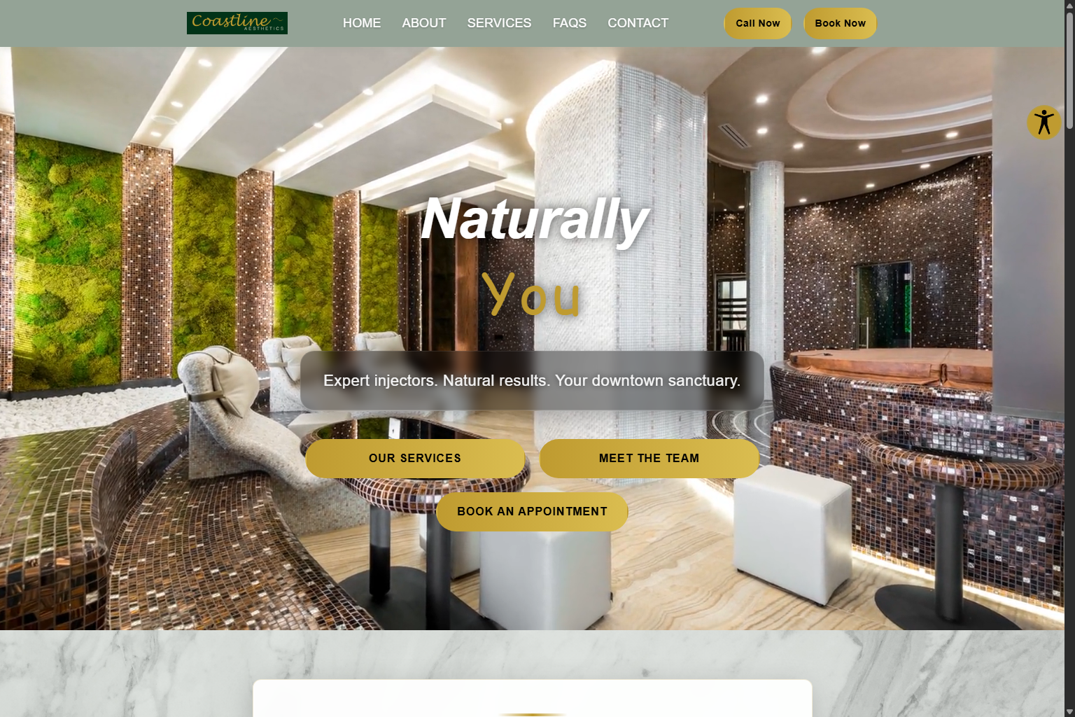 Coastline Aesthetics website mockup
