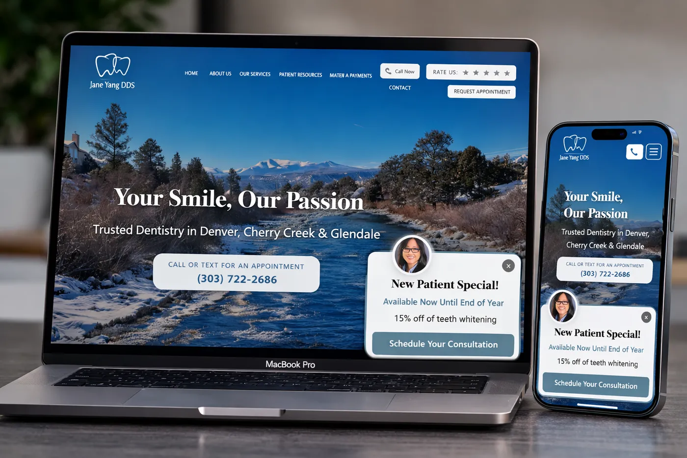 Coden Ver Dentist website built by Medi-Edge Marketing
