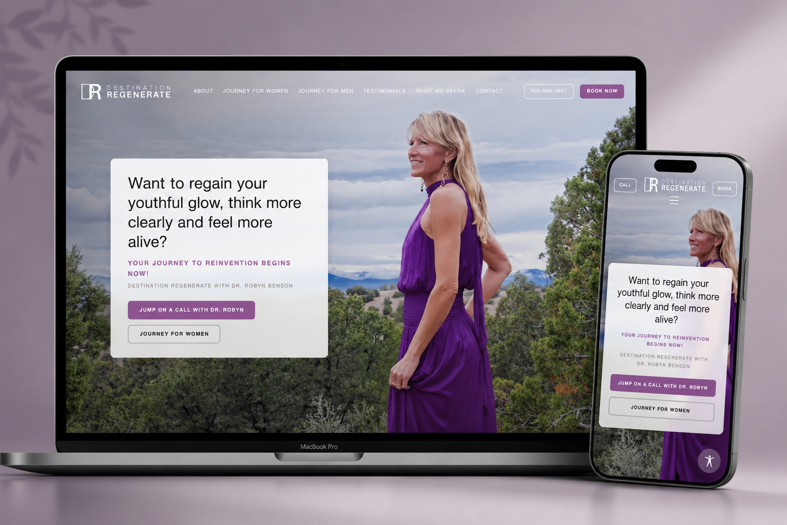 Destination Regenerate website mockup