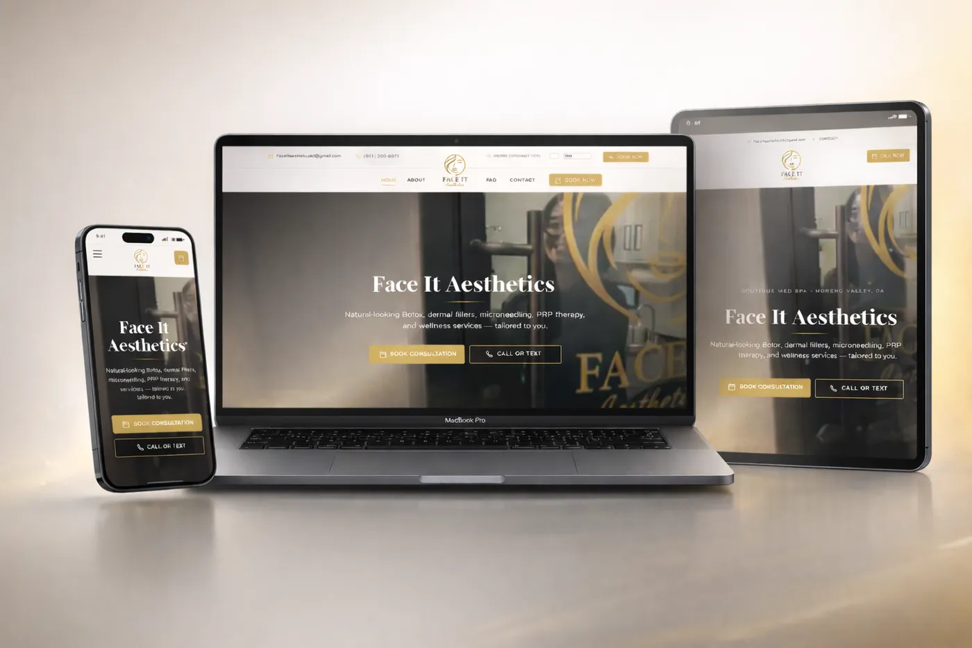 Face It Aesthetics website built by Medi-Edge Marketing