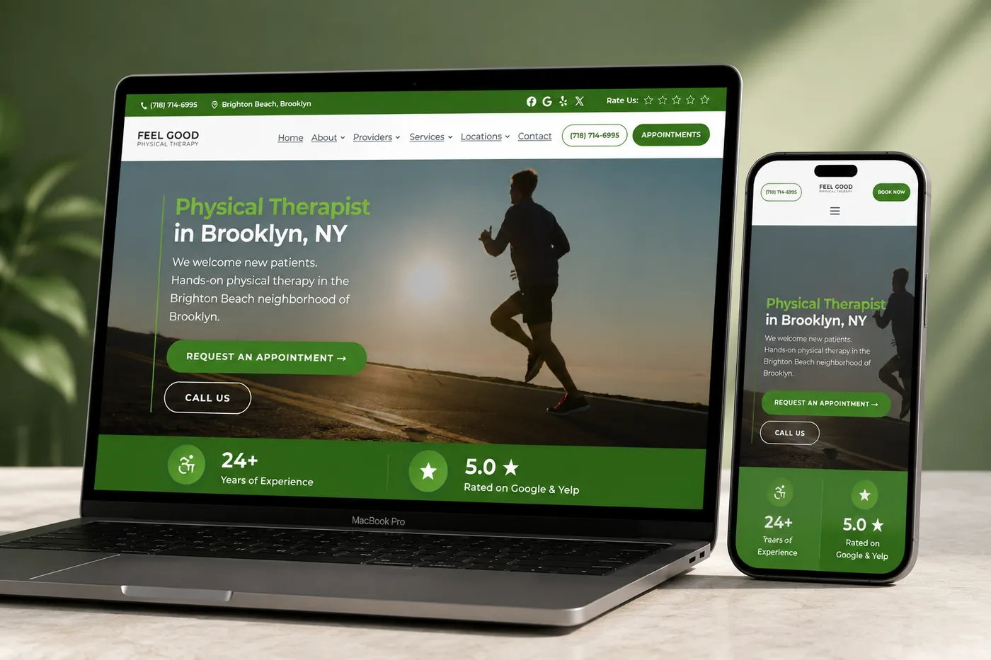 Feel Good Physical Therapy website built by Medi-Edge Marketing