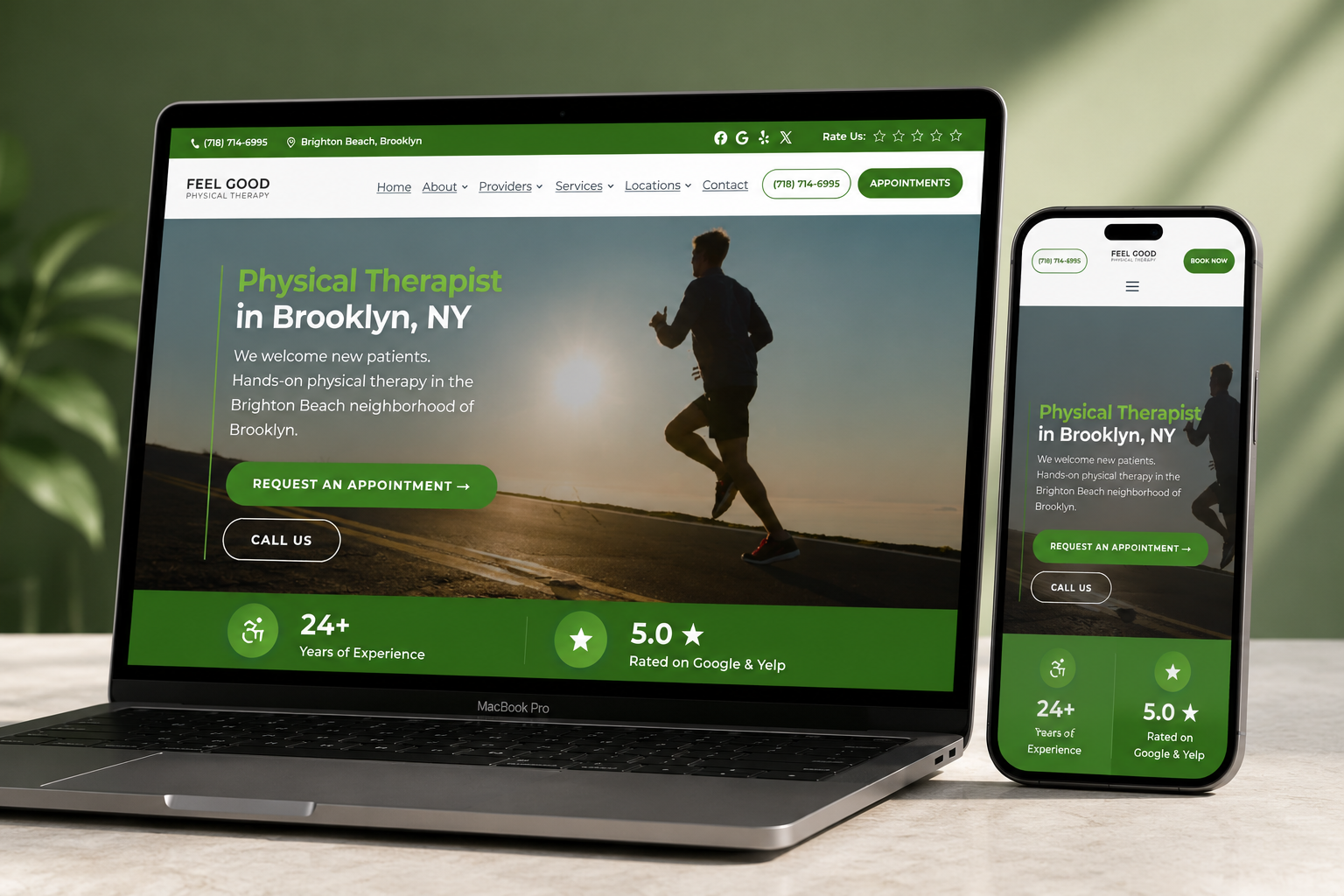 Feel Good Physical Therapy website built by Medi-Edge Marketing
