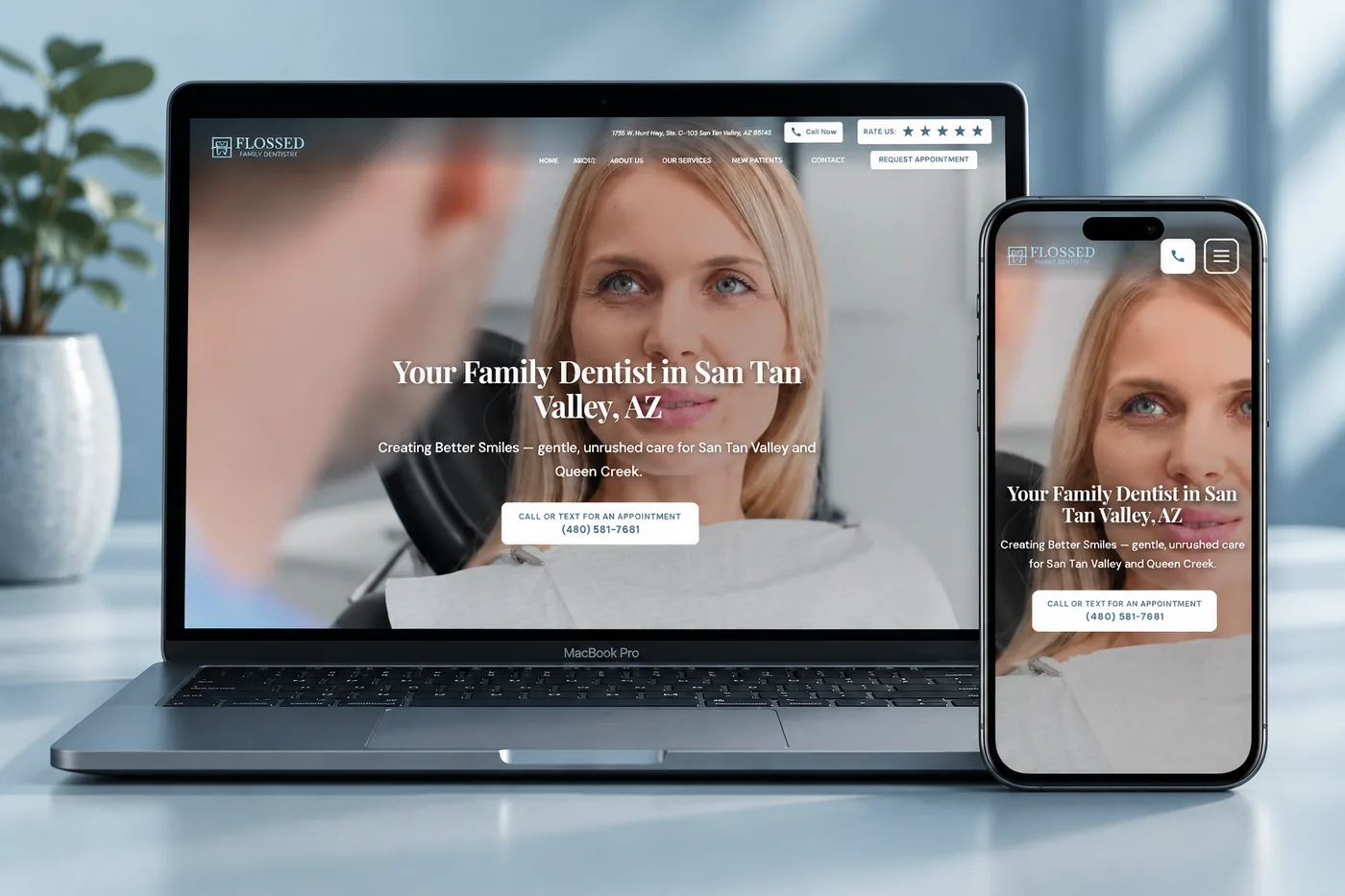 Flossed Family Dentistry website, built by Medi-Edge Marketing