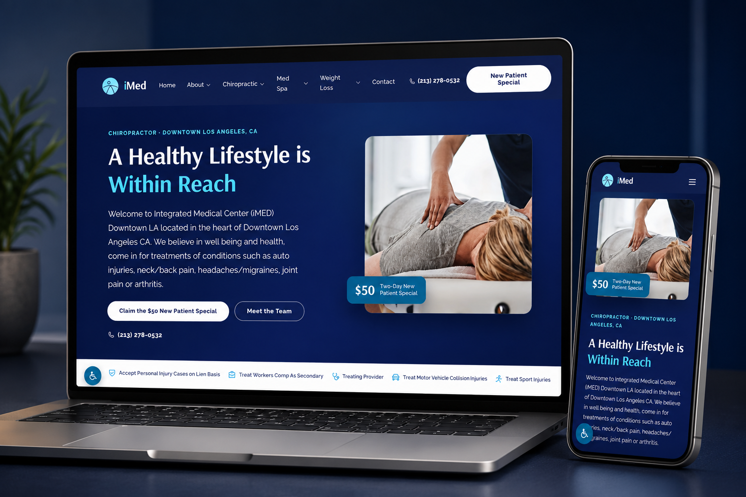 Integrated Medical Center website mockup