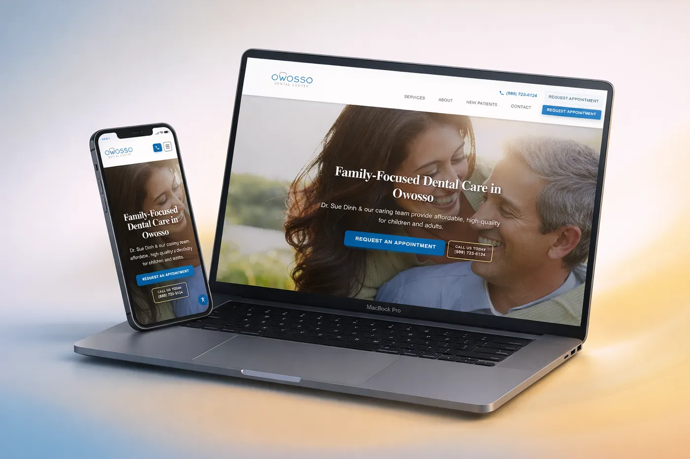 Owosso Dental Center website built by Medi-Edge Marketing