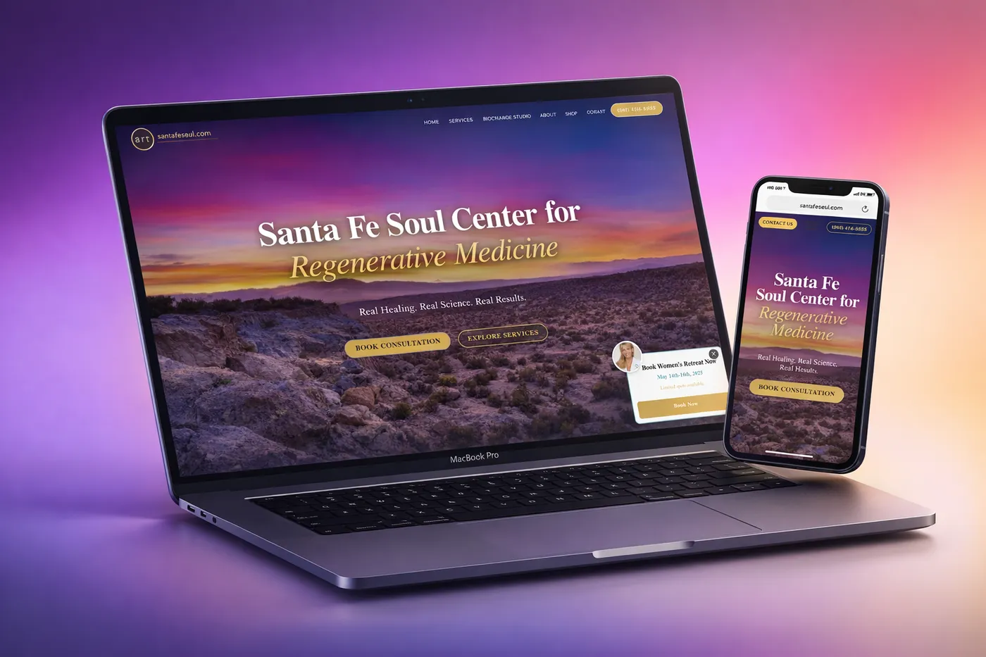 Santa Fe Soul website built by Medi-Edge Marketing