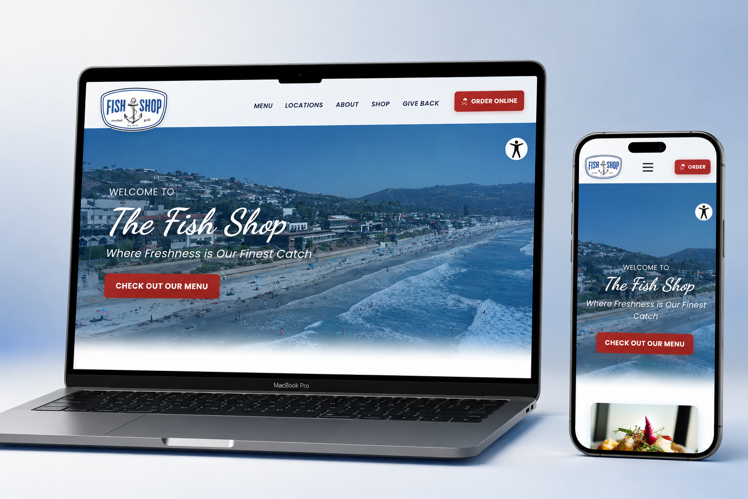 The Fish Shop website mockup