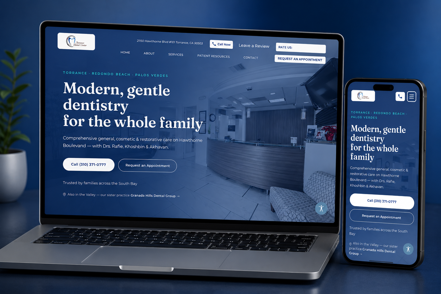 Torrance Dental Center website mockup