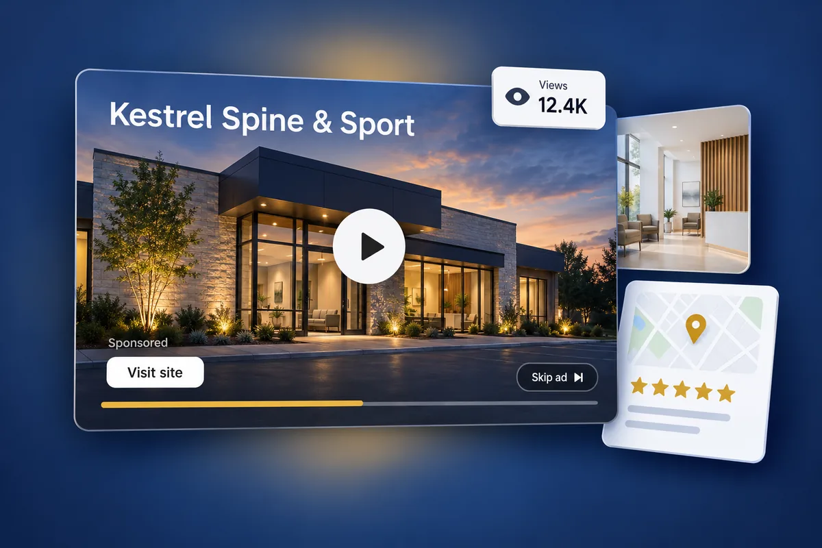 Illustration: a chiropractic video ad with its view count