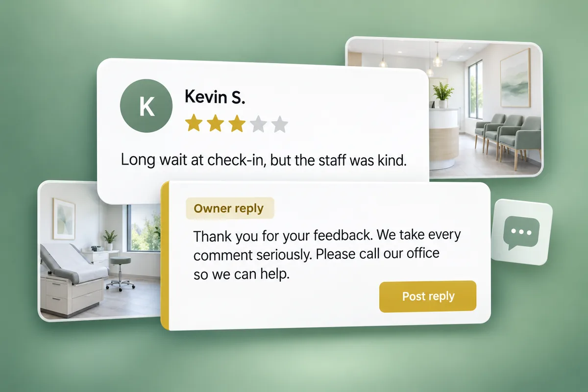 Illustration: a careful owner reply to a three-star review