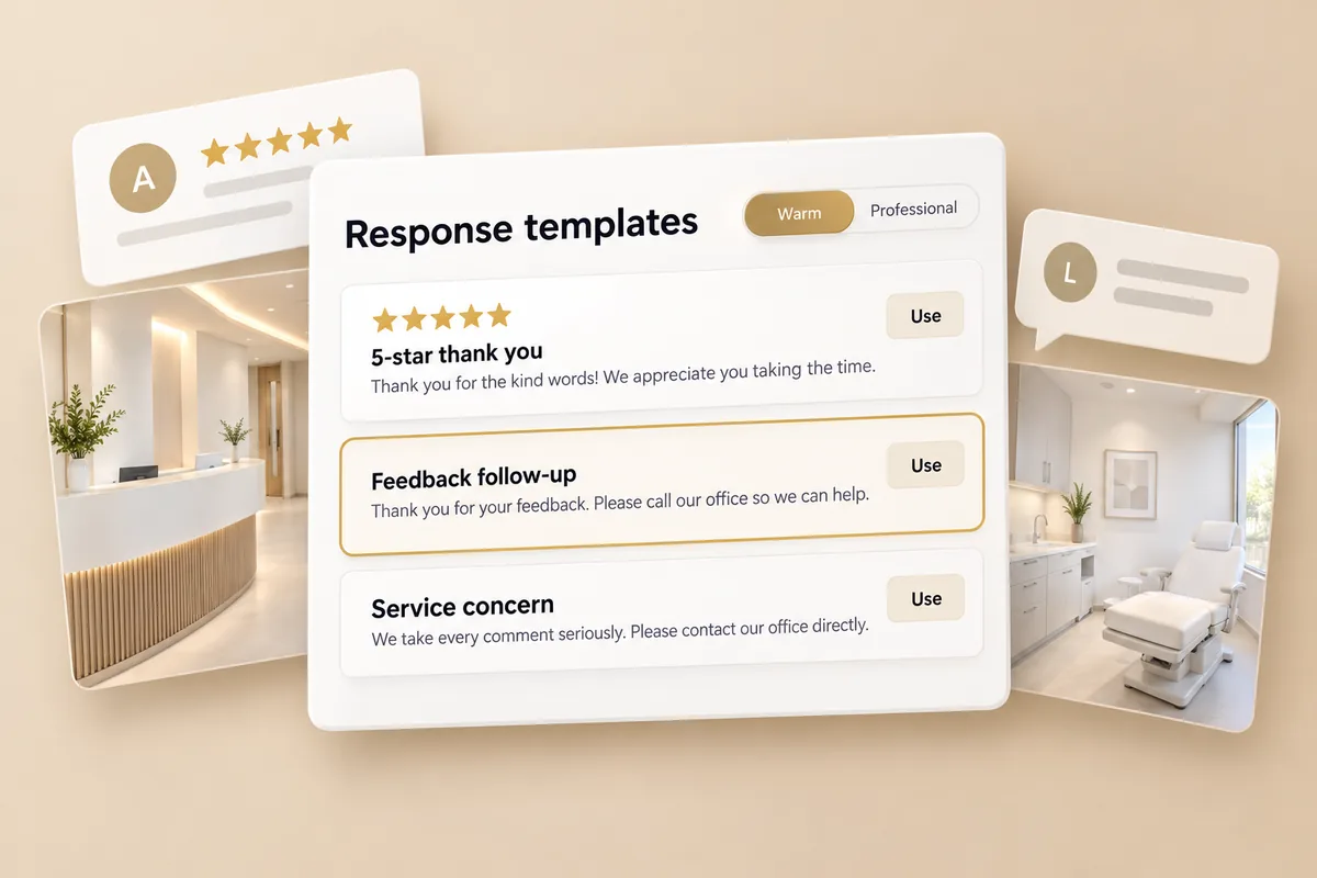 Illustration: a library of review reply templates
