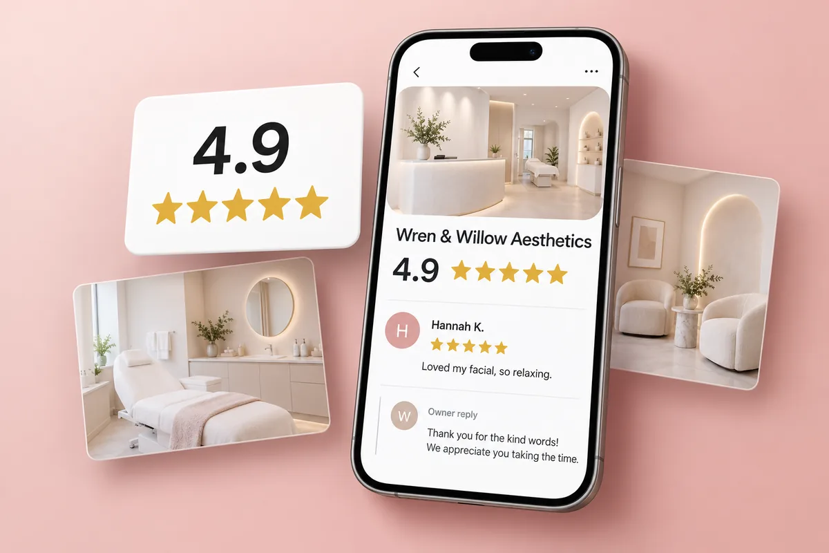 Illustration: a med spa review with an owner reply