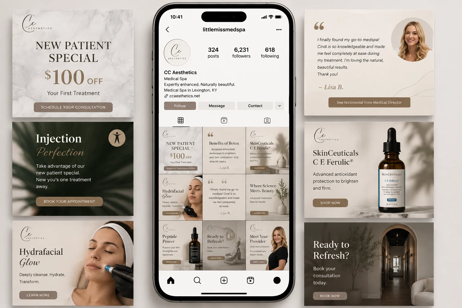 CC Aesthetics — branded social posts and Instagram content by Medi-Edge