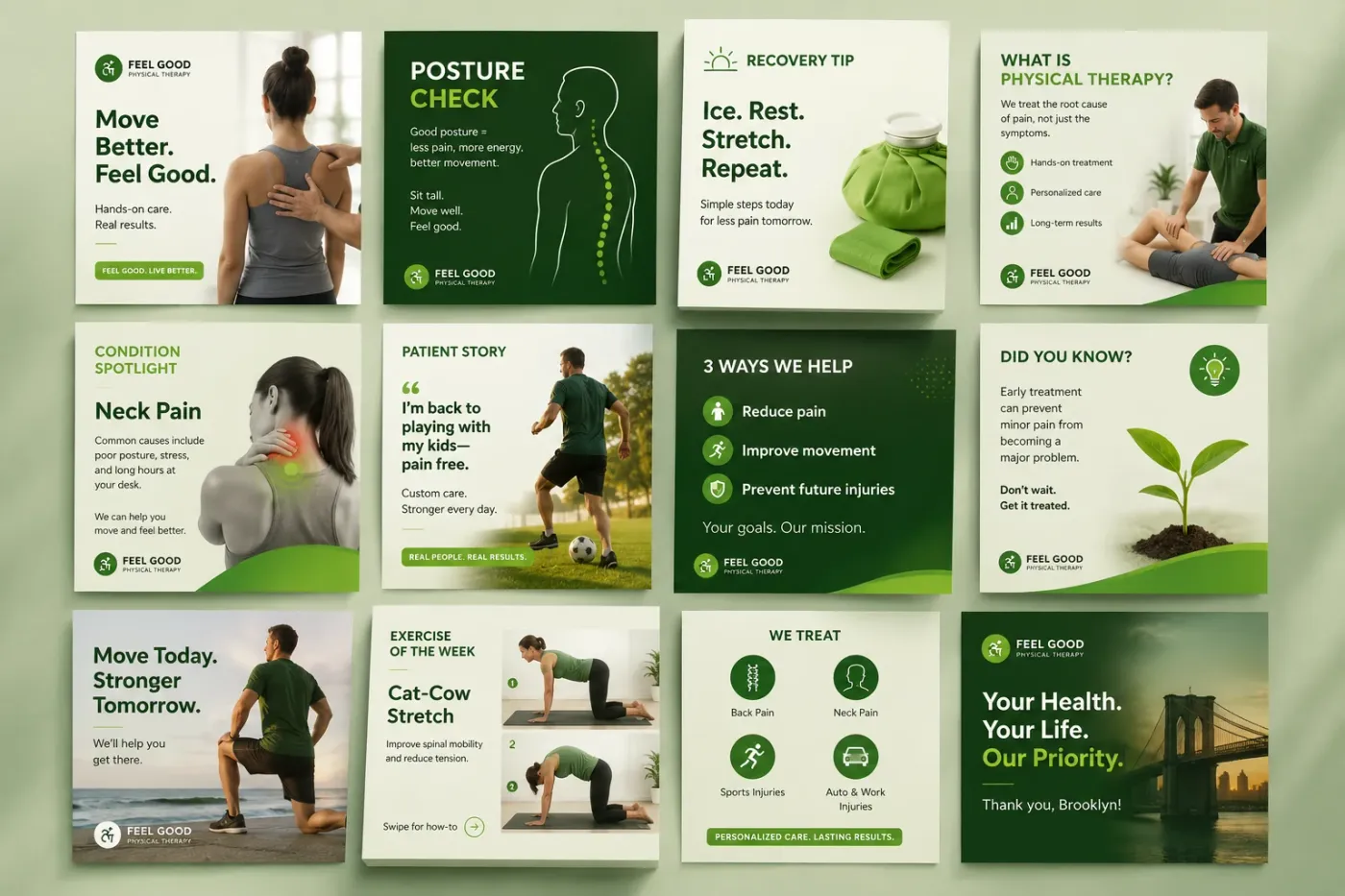 Feel Good Physical Therapy social media content by Medi-Edge Marketing