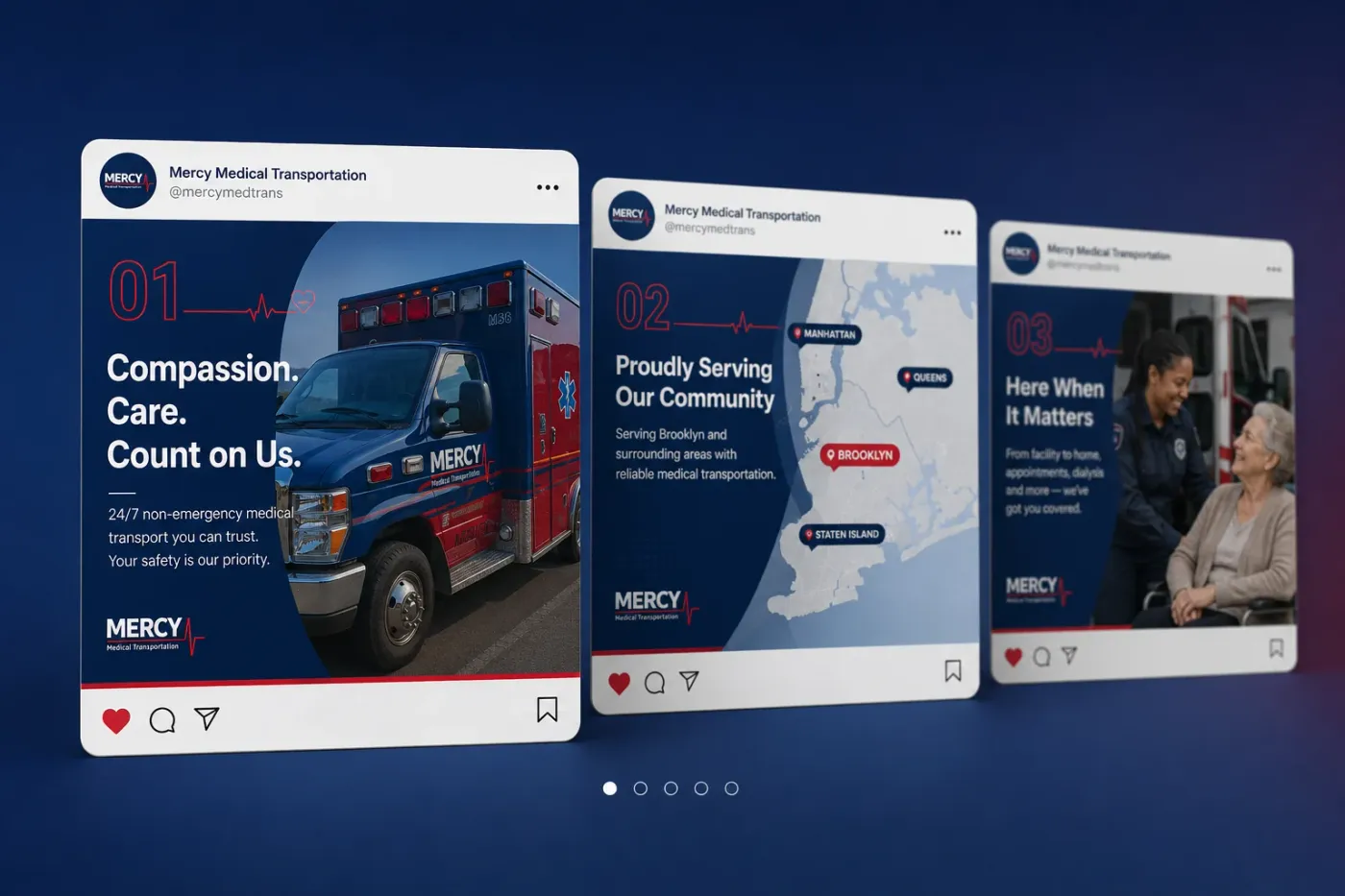 Mercy Medical Transportation social media content by Medi-Edge Marketing