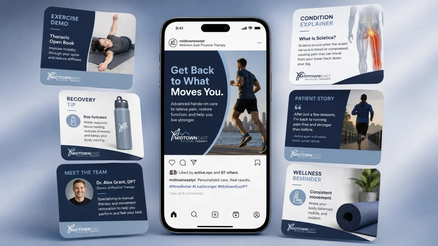 Midtown East Physical Therapy social media content by Medi-Edge Marketing