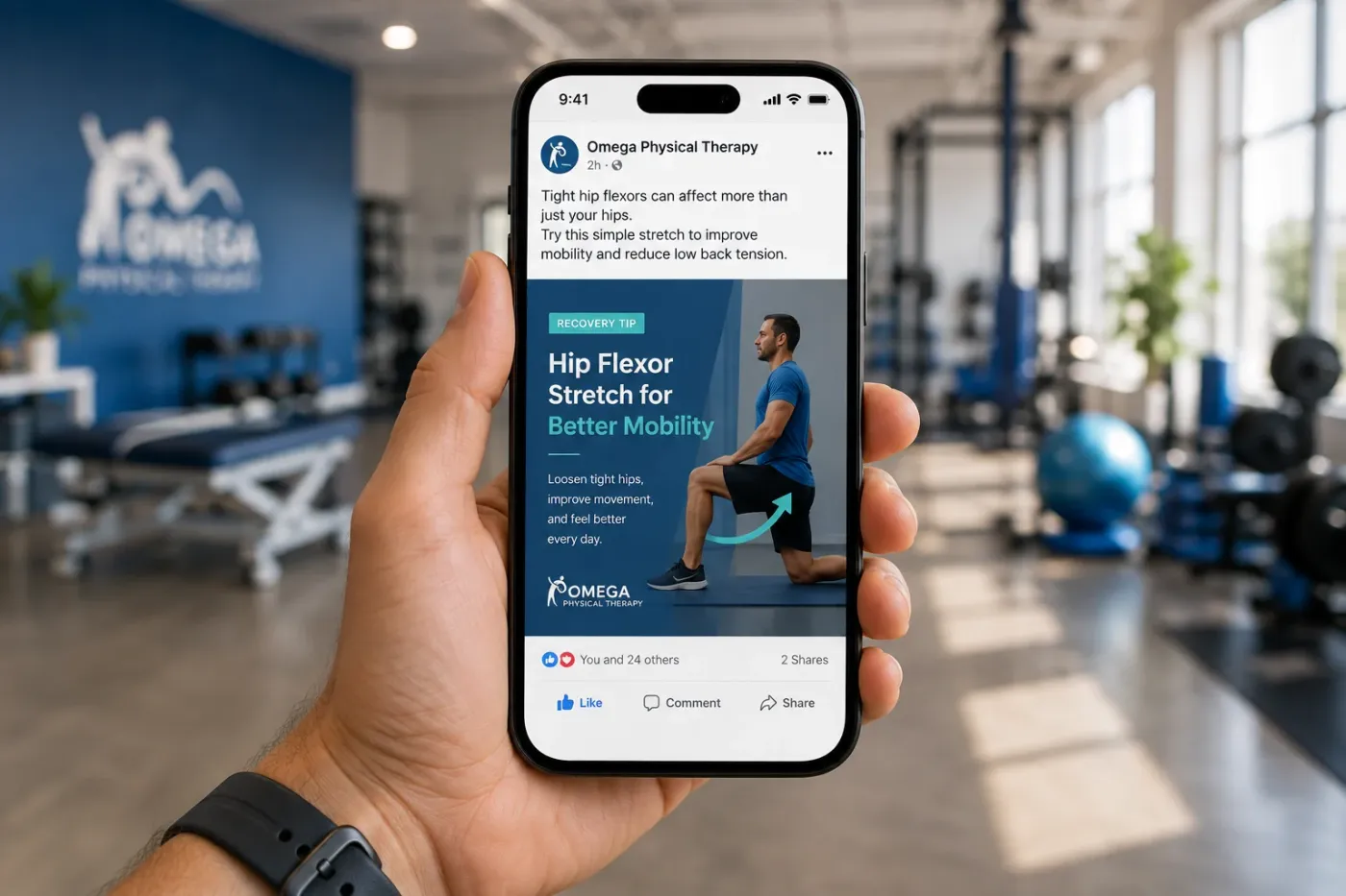 Omega Physical Therapy social media content by Medi-Edge Marketing